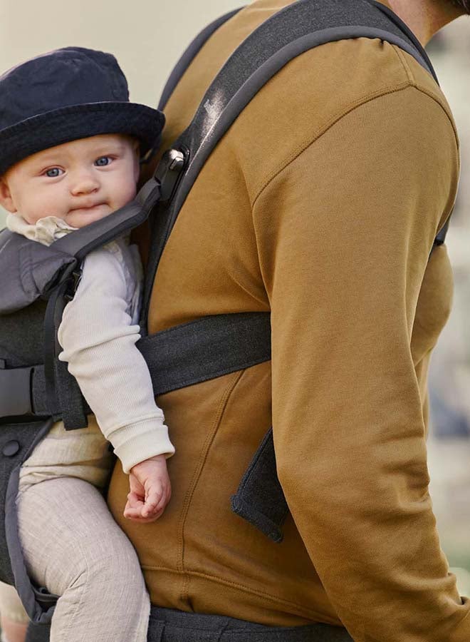 BABYBJORN حمالة أطفال واحدة، منسوجة، رمادي دنيم/رمادي داكن - Image 5
